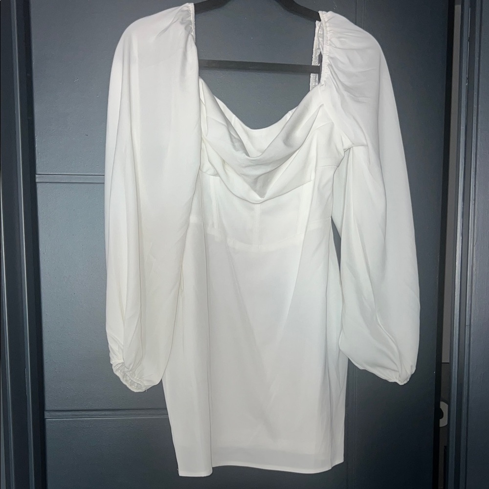 Princess Polly Lillie Long Sleeve Mini Dress White